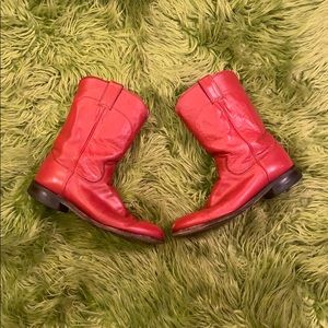 Vintage Red Justin Roper Leather Boots !